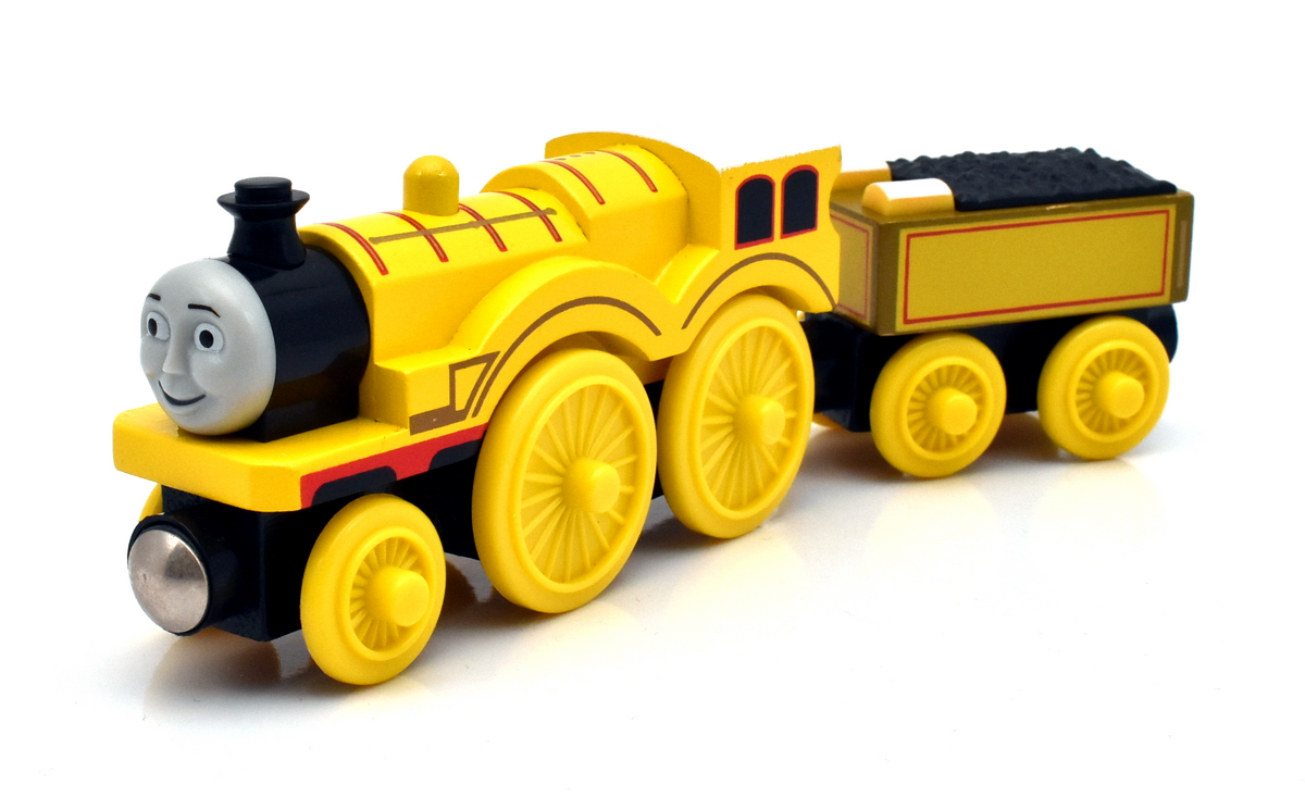 Yellow wooden train discount