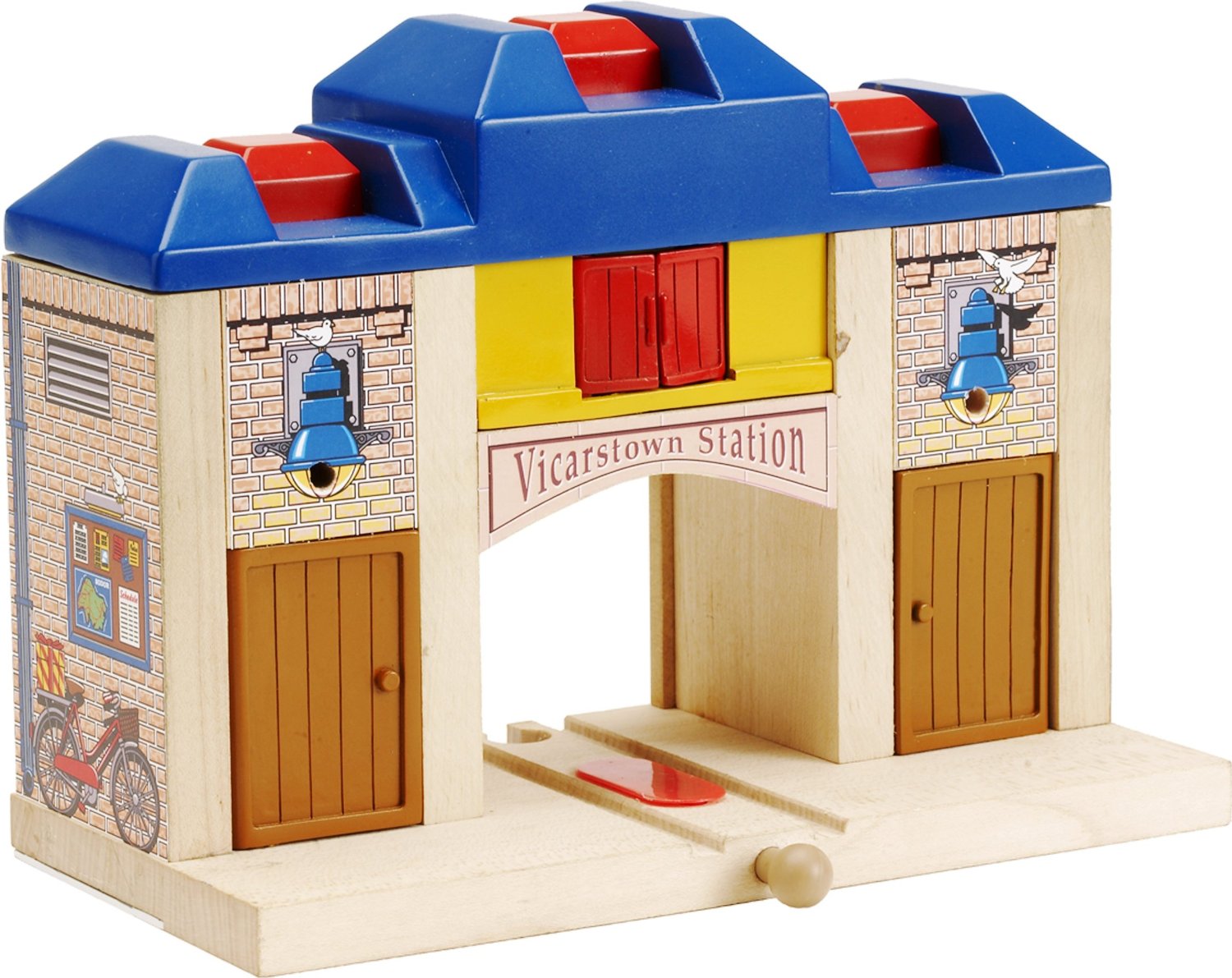 all aboard deluxe wooden train set