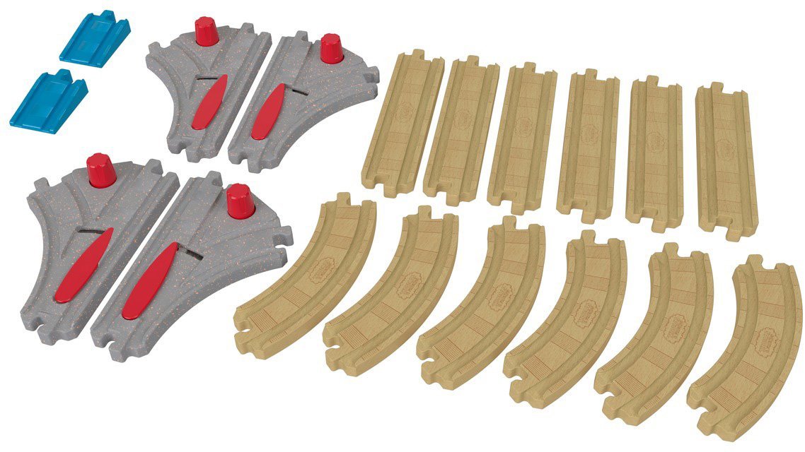 20pc Large & Short CURVED Wooden EXPANSION TRACK PACK NEW Thomas Tank Railway 