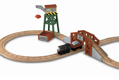Thomas wooden railway percy at the dieselworks set outlet