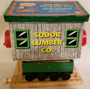 2001 Sodor Log Loader used in a store display for the Lift and Load Set