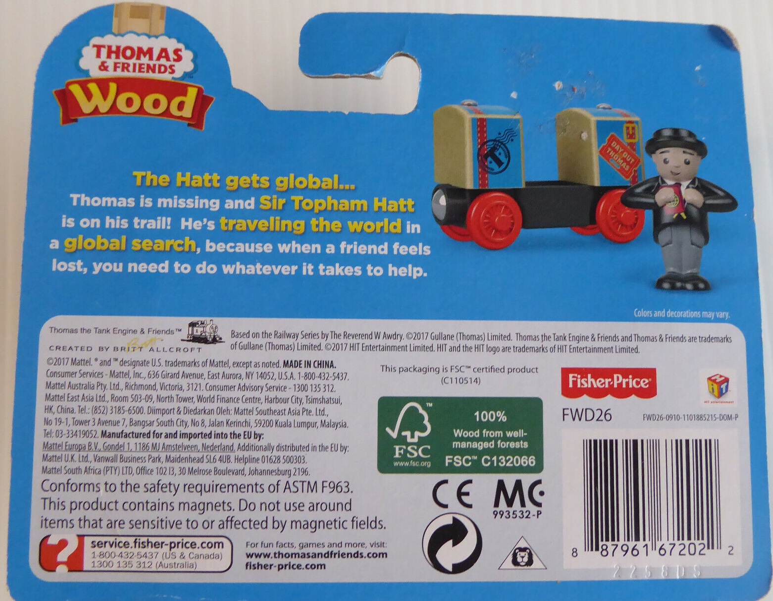 A Day Out With Thomas Wooden Train Traveling Sir Topham Hatt 2018 NIB FWD26 