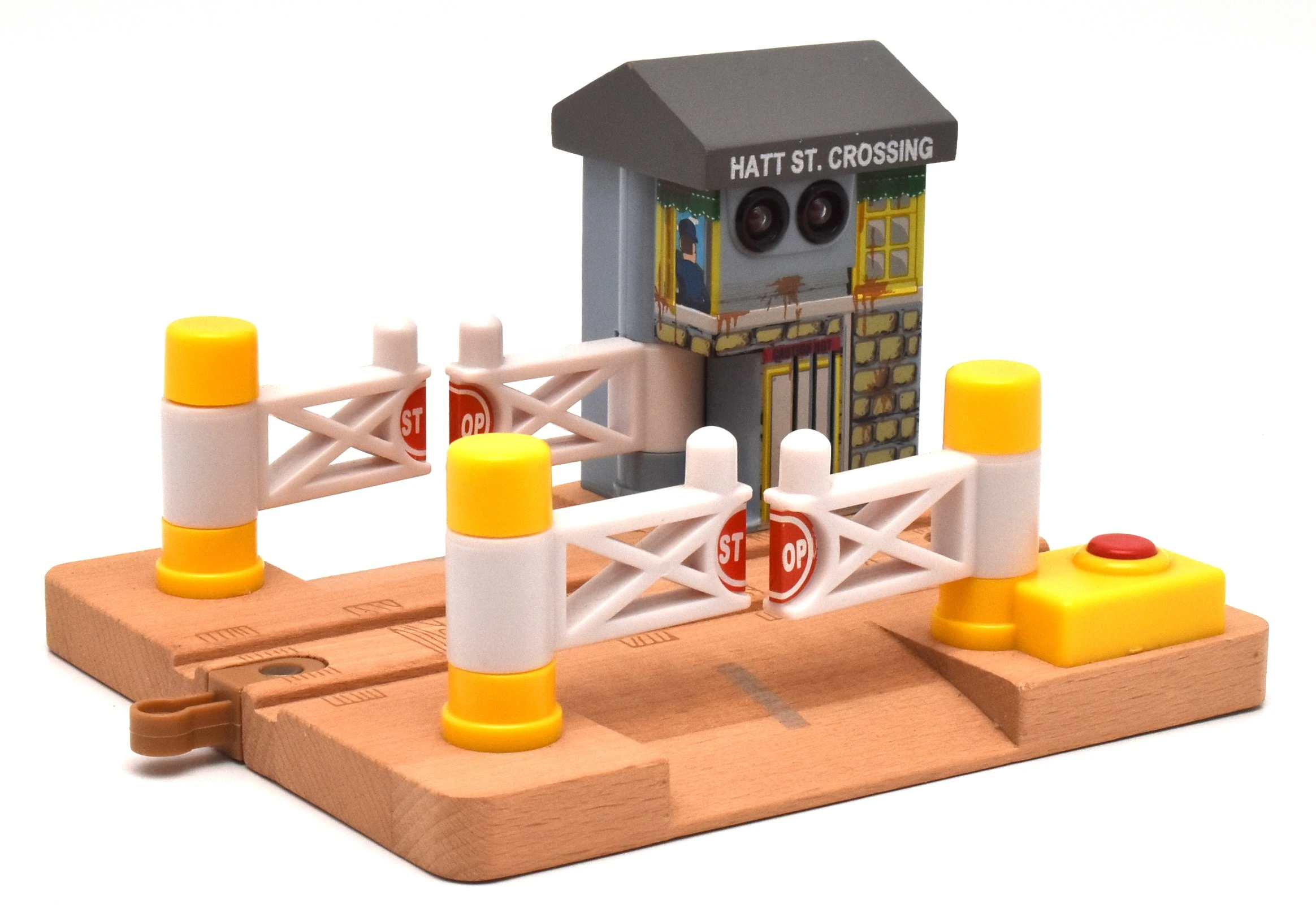 wooden railway crossing