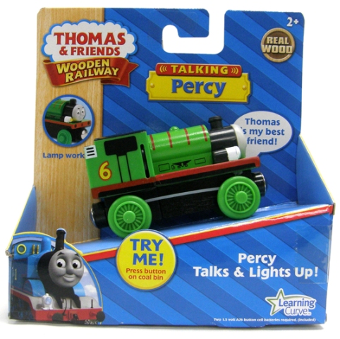 2x Thomas Wooden Talking Railway personaggio Percy/HIT Entertainment OVP Thomas 
