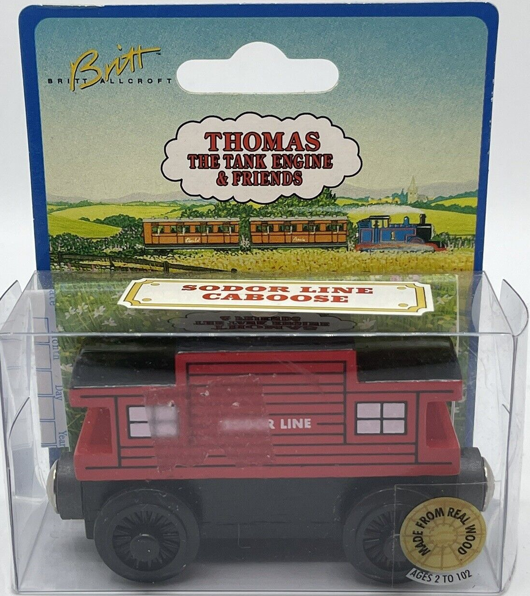 THOMAS & FRIENDS SET Wooden Railway Engine Carriage Sodor Line Red CABOOSE Excel 