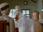 El interior de la barbería