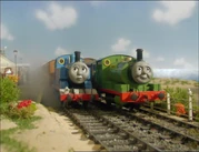 Thomas y Percy en la estación Callandale