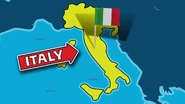 Italia en un mapa. Tenga en cuenta que los bordes son inexactos a lo que es hoy