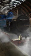 Un render de prueba de Thomas en una estación
