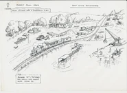 Arte conceptual de la quinta temporada del estanque junto al puente