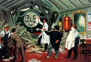 El interior de la barbería
