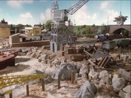 El puerto en construcción en la segunda temporada