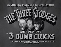 Three Dumb Clucks title