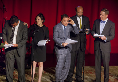 Craig Cackowski, Shannon Woodward, Joshua Malina, Scott Adsit, and Marc Evan Jackson