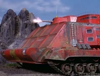 The Road Construction Vehicle's front mounted cannon