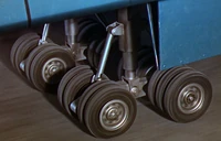 Closeup of the Main Body's front landing gear