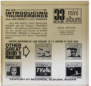 The back of the album cover "Introducing Thunderbirds"
