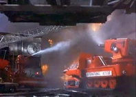 The fire truck in action