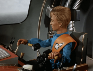 Gordon at the controls of Thunderbird 4