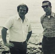 Burgess (left) with Hunt Stromberg Jr. c. 1973.