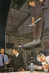 Garry Coxall (at bottom right) on the set of Martian Invasion