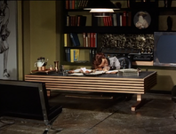 Scott asleep at Jeff's desk in the episode Atlantic Inferno