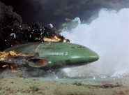 Thunderbird 2 comes to a halt.