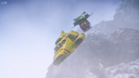 Thunderbird 2 catches Thunderbird 4