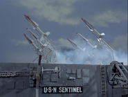 USN Sentinel opens fire.