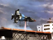 Thunderbird 1 lands on the Helipad