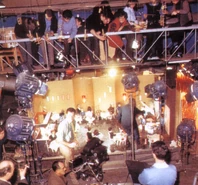 Julien Lugrin (at bottom left) on the set of The Cham-Cham