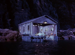 The boathouse at night