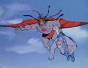 Mumm-Ra carries off Panthro to the Bottomless Chasm