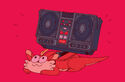 Snarf with boombox. (from episode: "Secret of the Unicorn")