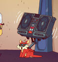 Snarf with boombox. (from episode: "Secret of the Unicorn")
