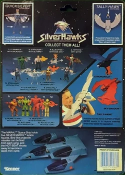 SILVERHAWKS : Quicksilver et Tallyhawk en carte US