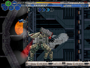 The RVR-01 fights against a quadrupedal mecha, it is unknown if it was borrowed from a game or its custom.