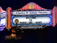 Bảng hiệu giới thiệu chương trình Paris By Night 63 bên ngoài rạp Charles M. Schultz Theatre