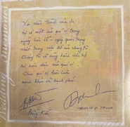 Lời cảm ơn của Bằng Kiều và Trizzie Phương Trinh trong lễ cưới diễn ra trong năm 2002.