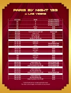 Bảng giá vé dựa trên vị trí chỗ ngồi