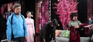 Chí Tài, Hà Thanh Xuân và Thúy Nga tập dượt trên sân khấu