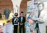 Tô Văn Lai và Tô Ngọc Thủy tại tang lễ của nhạc sĩ Lam Phương