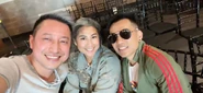 Lương Tùng Quang, Tú Quyên và Huy Vũ trong một show ca nhạc năm 2022
