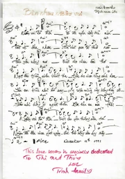 Bản nhạc viết tay ca khúc Bên Nhau Ngày Vui của chính nhạc sĩ công bố