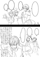 Comic featuring Arte and Pollo with Banica and Joseph by Ichika