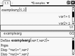 Argument example