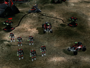 Cyborg Squads, Raider Buggies, and Shredder Turrets with the Tiberium Beam upgrade