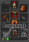 The party buff icon in the character status bar