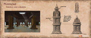 Marapur Interior and Columns Artwork