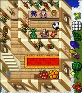 The inside of the house, with some treasures